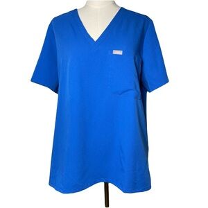 Figs Technical Collection Scrub Top Size XL Royal Blue Nursing Medical